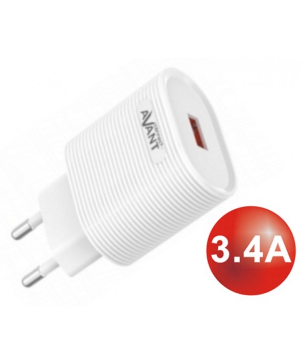 ALIMENTADOR 220V A USB 15W QC3.0 CARGA RAPIDA AVANT