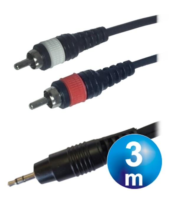 CONEXION 2 RCA/M A JACK 3.5 M STEREO 3m