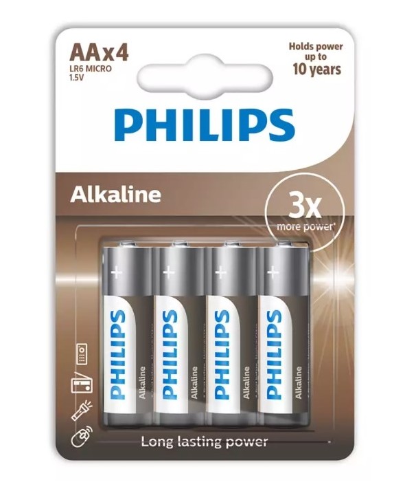 PILA ALCALINA LR-6 (AA) PHILIPS ALKALINE BRONCE